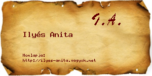 Ilyés Anita névjegykártya